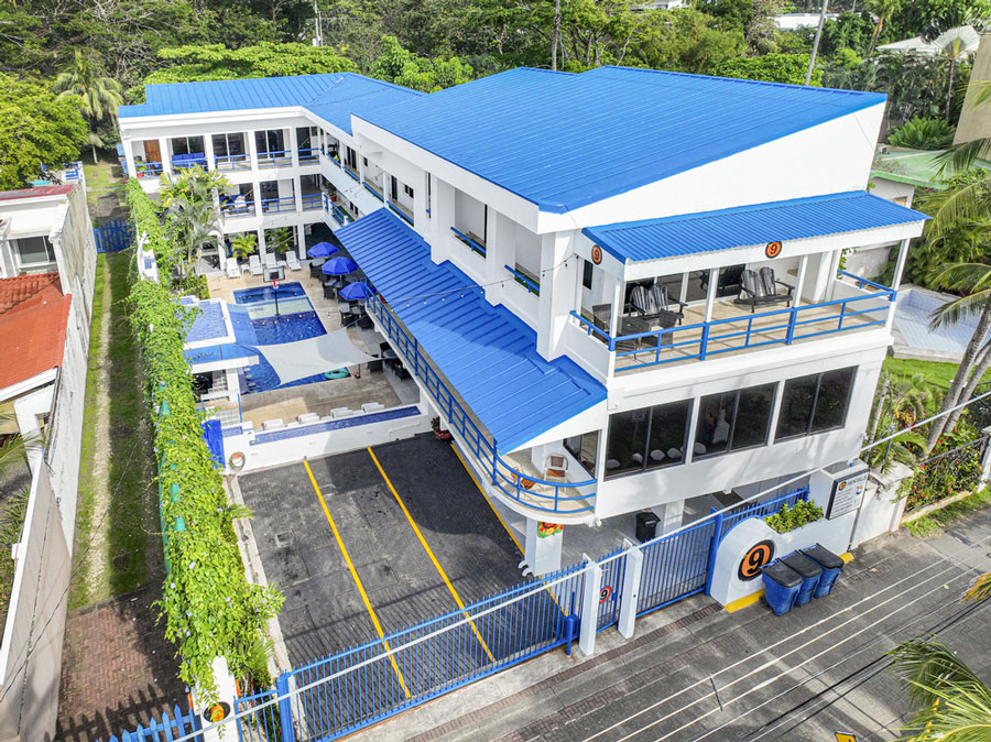 jaco beach vacation rental with a blue roof